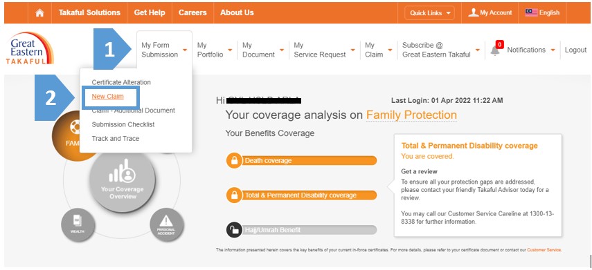 New claims documents submission